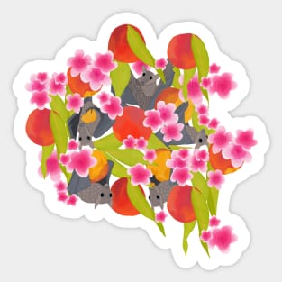 Bats in a Peach Tree Sticker